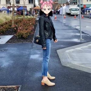 Everlane Leather Taupe Seude Heel Mule New